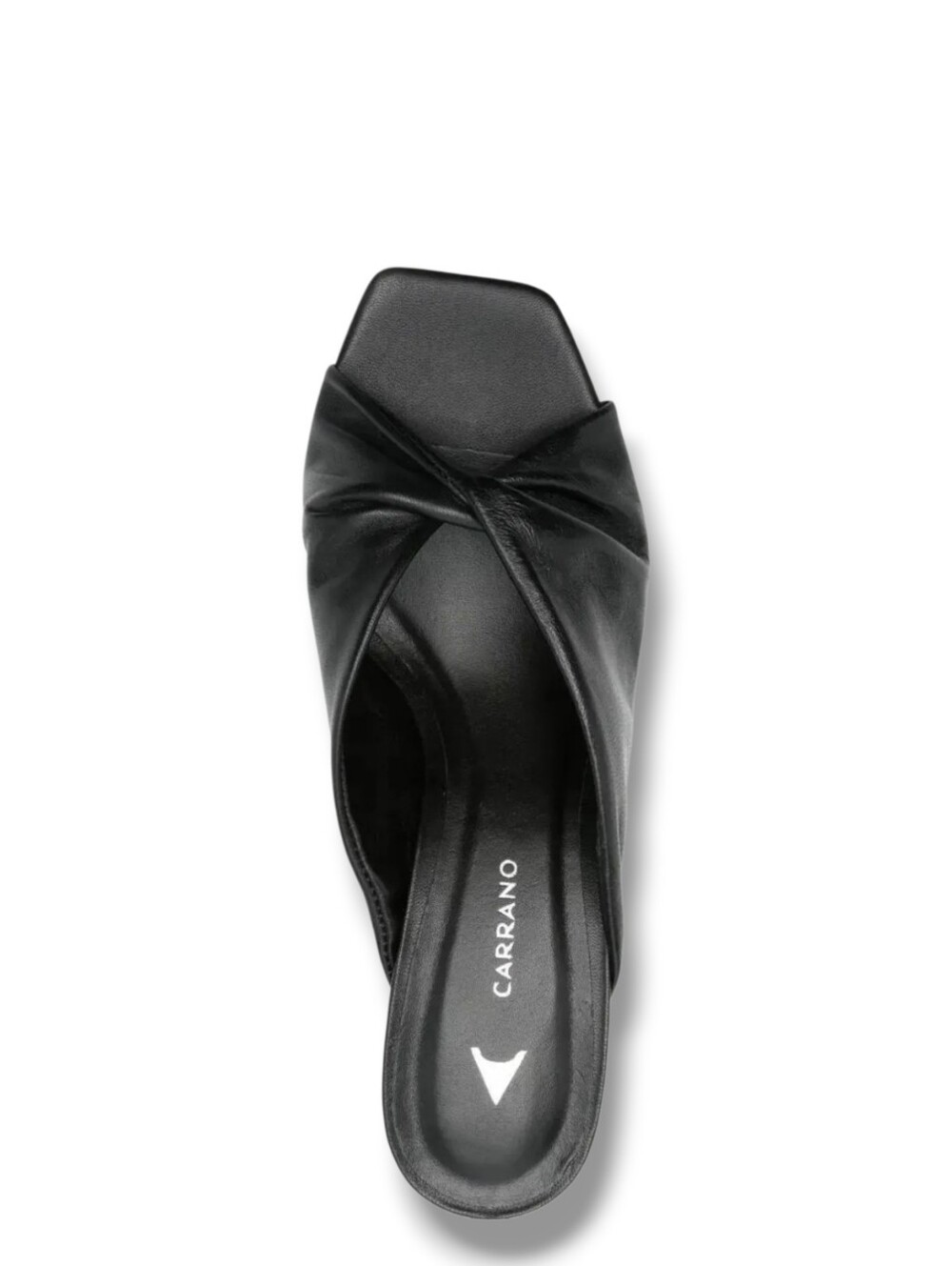 Carrano Black Leather Knot Mule Heels Made In Brazil Size 9